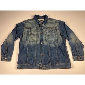 Starbury by Stephon Marbury Denim Jacket Mens XL Blue Jean Distressed